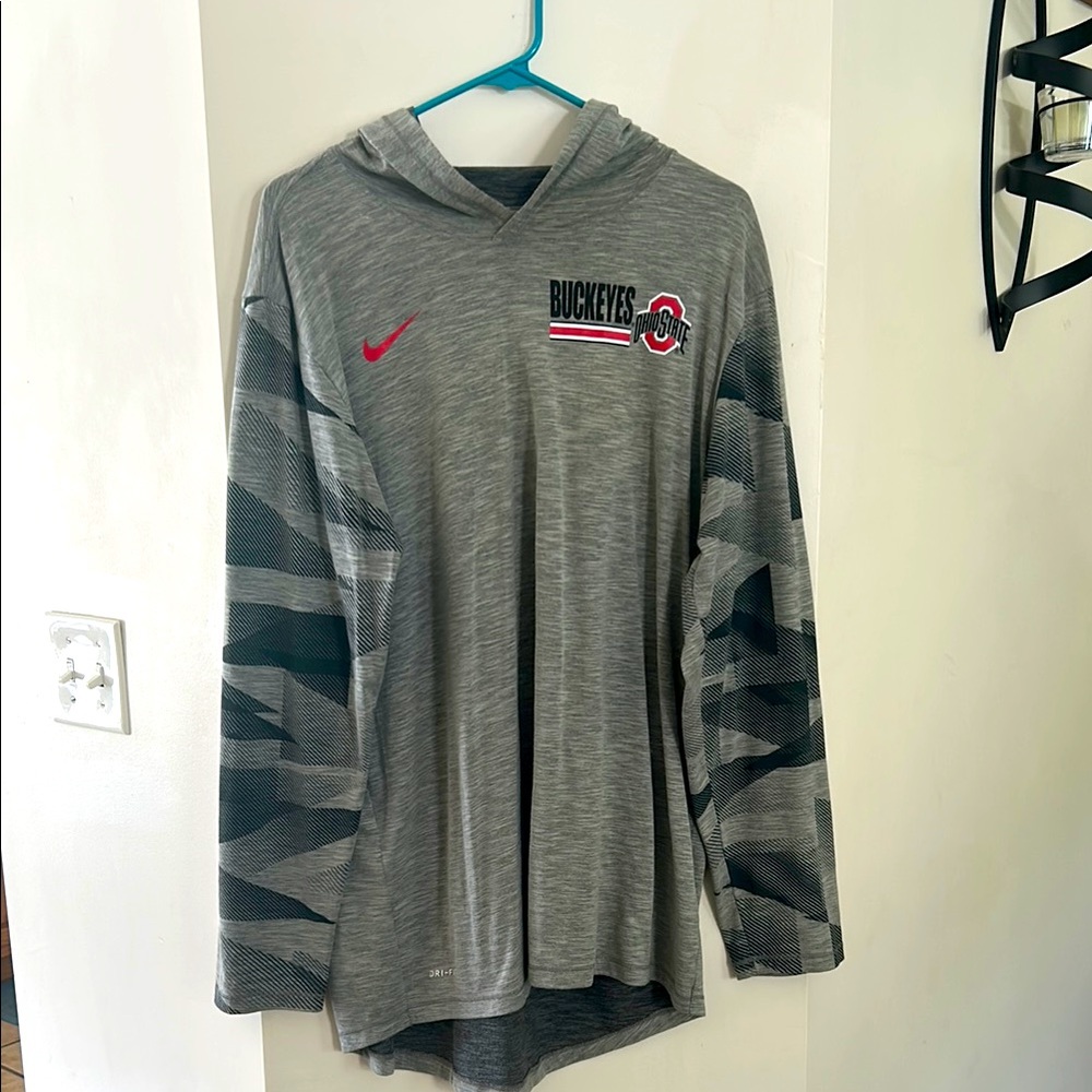 Ohio State Nike Dri-Fit Long Sleeve Hoodie- Lightweight